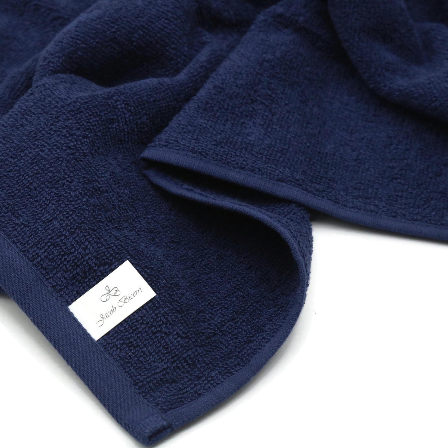 Luxury 3 Piece Greek Key Towel Set - 1 Bath Towels, 2 Hand Towels, 100% Cotton Highly Absorbent Embroidered, Navy Blue Bath Towel Set GR0102